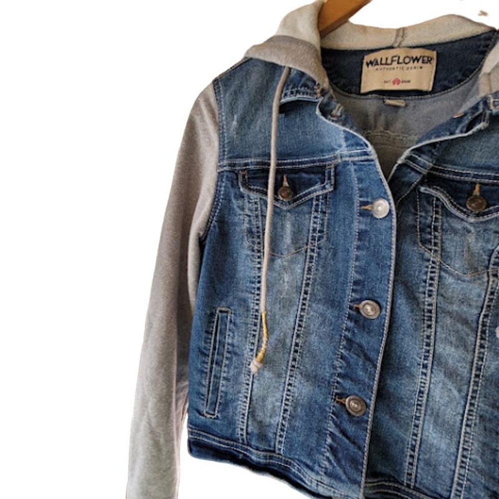 Wallflower Jr Denim/Gray hooded jacket - Picture 4 of 7